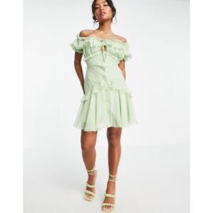 ASOS Mint Ruffle‎ Mini Dress size 2 Petite